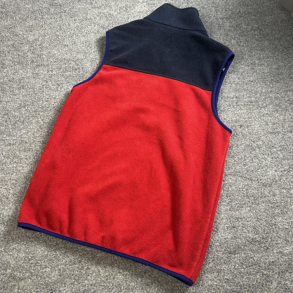Patagonia Vest Mens Medium Red Navy Synchilla Fleece Zip Pockets Outdoor Hiking - Picture 5 of 6
